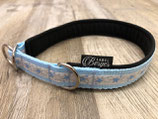 Zug-Stop Halsband "Sterne hellblau"