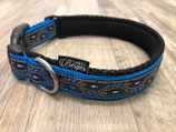 Hundehalsband "Ranken blau/türkis"