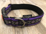 Hundehalsband "Ornament violett/silber"