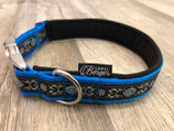Hundehalsband "Ornament hellblau/türkis"