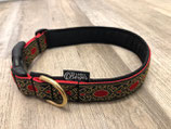 Hundehalsband "Spiegel rot/gold"