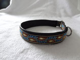 Zug-Stop Halsband "Ranken blau/orange"