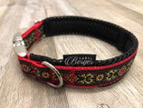 Hundehalsband "Ornament rot/gold"