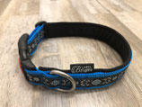 Hundehalsband "Ornament hellblau/türkis"