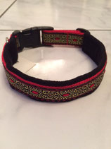 Hundehalsband "Spiegel rot/gold klein"