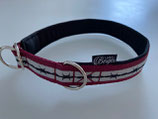 Zug-Stop Halsband "Stacheldraht bordeaux"