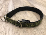 Zug-Stop Halsband  "Diamant oliv"