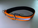 Zug-Stop Halsband "Reflektor orange breit"