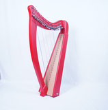 Harfe mit 24 Saiten und Halbtonklappen in Rot