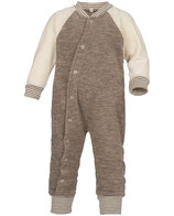 Engel Baby-Schlafanzug einteilig, Schurwolle Frottee - walnuss melange
