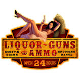 RIMP131 Blechschild Pin Up "Liquor - Guns & Ammo"  Gastrodeko