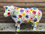 RI122030 Schaf Figur steht klein mit Blumenmotiven