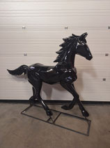 RIBEL224029 Pferde Figur schwarz origami lebensgroß