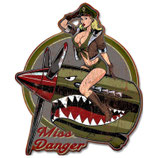RIMP136 Blechschild Pin Up "Miss Danger" Gastrodeko