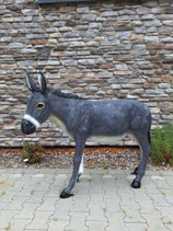 RIBEL254008 Esel grau Figur lebensgroß