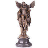 RIYB572 Bronzefigur Frau auf Geflügeltem Thron