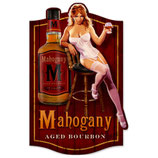 RIMP143 Blechschild Pin Up "Mahogany Aged Boubon" Gastrodeko