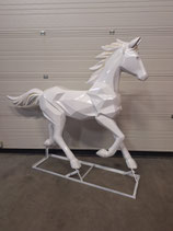 RIBEL224028 Pferde Figur weiß origami lebensgroß