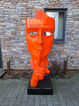 RIBEL211045 Maske Figur lebensgroß orange