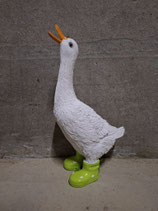 RIBEL245025 Gans Figur steht Kopf hoch Stiefel grün