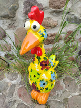 RIJ2022GE Hahn Figur gelb mit Blumen