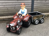 2707246 Bauer auf Traktor Figur mit Anhänger