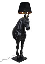 RISDBL-F9260 Pferde Figur lebensgroß Lampe schwarz