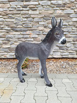 RIBEL254010 Esel Fohlen grau Figur lebensgroß
