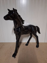 RIBEL224041 Pferde Figur schwarz origami fast lebensgroß
