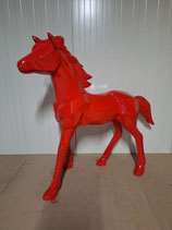 RIBEL224042 Pferde Figur rot origami fast lebensgroß