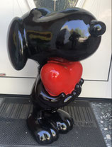 BELRI213225 Hund Figur Snoopy mit Herz Farbe schwarz