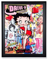 RISD-P032 Bild im Holzrahmen "Cartoon Girl"
