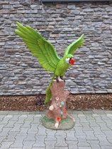 BELRI225072 Ara Figur lebensgroß grün