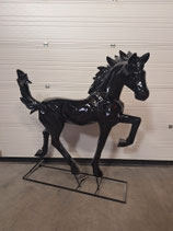 RIBEL224033 Pferde Figur schwarz origami lebensgroß
