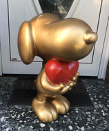 BELRI213223 Hund Figur Snoopy mit Herz Farbe gold