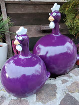 RIC368PV369PV Huhn Figuren groß und klein Set purpurviolett