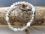 Entspannung-Amazonit-Bergkristal - Edelstein Armband