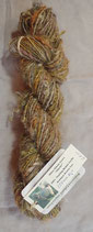 "Glacier"  Gold/ pink handpainted yearling mohair lock yarn