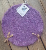 Purple Crocheted Bulky Mohair Yarn Chair Pad