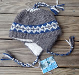 Below Zero Hat - Dark gray w/blue + white