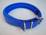 BioThane Halsband 25mm breit, blau, verstellbar, mit Neopren blau unterlegt
