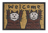Kokos-Fußmatte "Welcome-Cats-Twins"