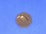 Knoop kastanje bruin met zwarte streep 28mm