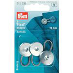 Flexi knopen 19 mm zilver 3 stuks