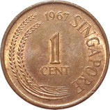 Singapore 1 Cent 1967-1976 KM#1h