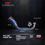DX GENERATION PCX160 HEADER PIPE BLUE