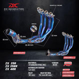 DX GENERATION ZX-25R ZX-4R HEADER PIPE BLUE