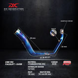 DX GENERATION CBR150 HEADER PIPE BLUE