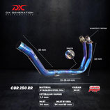 DX GENERATION CBR250RR HEADER PIPE BLUE