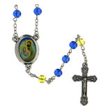 ファティマ２５　聖家族のロザリオ　Devotional rosaries Holy Family Rosary with blue glass beads 6 mm - Faith Collection 25/47